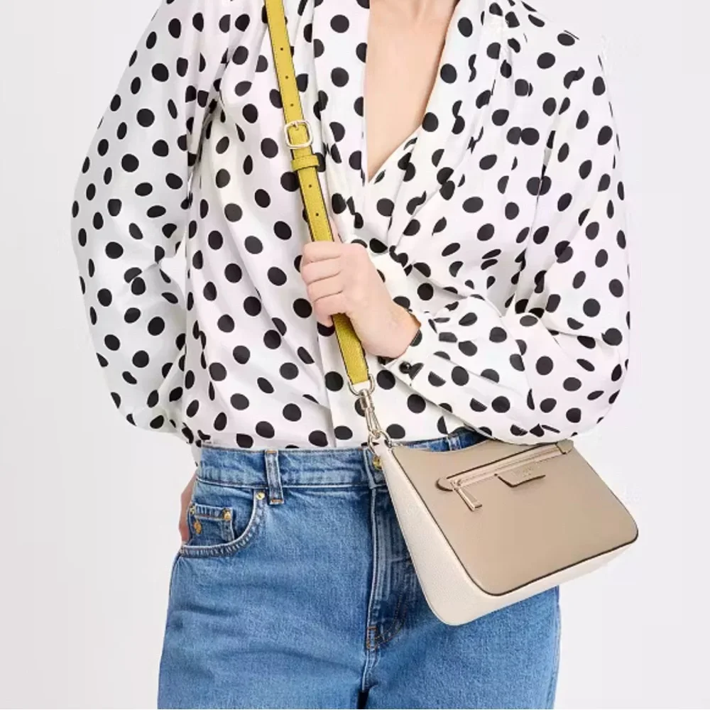 Kate Spade Hudson Colorblocked Convertible Crossbody Timeless Taupe Multi